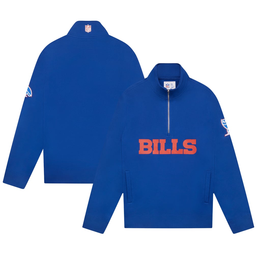 Buffalo Bills OVO Quarter-Zip Mock Neck Pullover Top - Royal