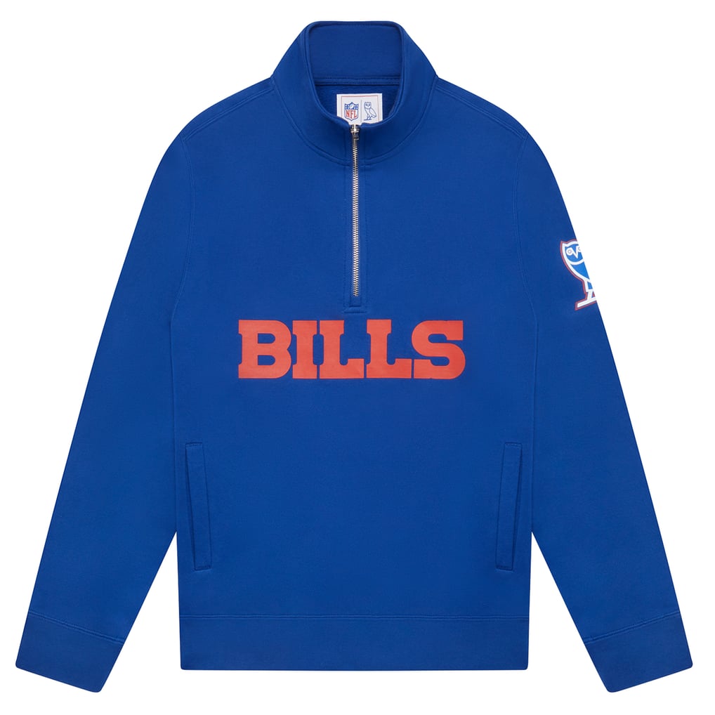 Buffalo Bills OVO Quarter-Zip Mock Neck Pullover Top - Royal