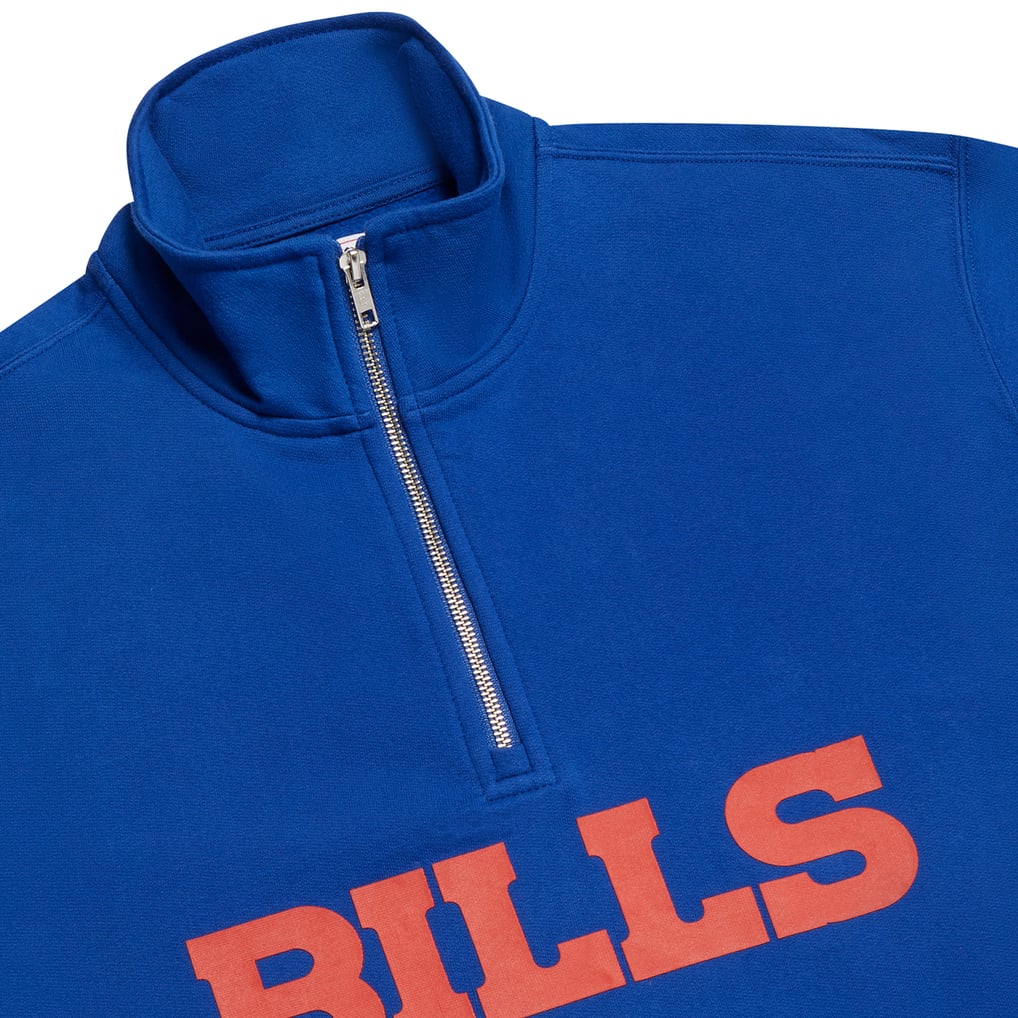 Buffalo Bills OVO Quarter-Zip Mock Neck Pullover Top - Royal