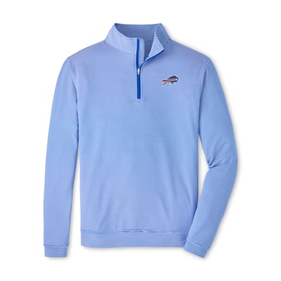 Buffalo Bills Peter Millar Perth Sugar Stripe Performance Quarter-Zip Pullover - Royal/White