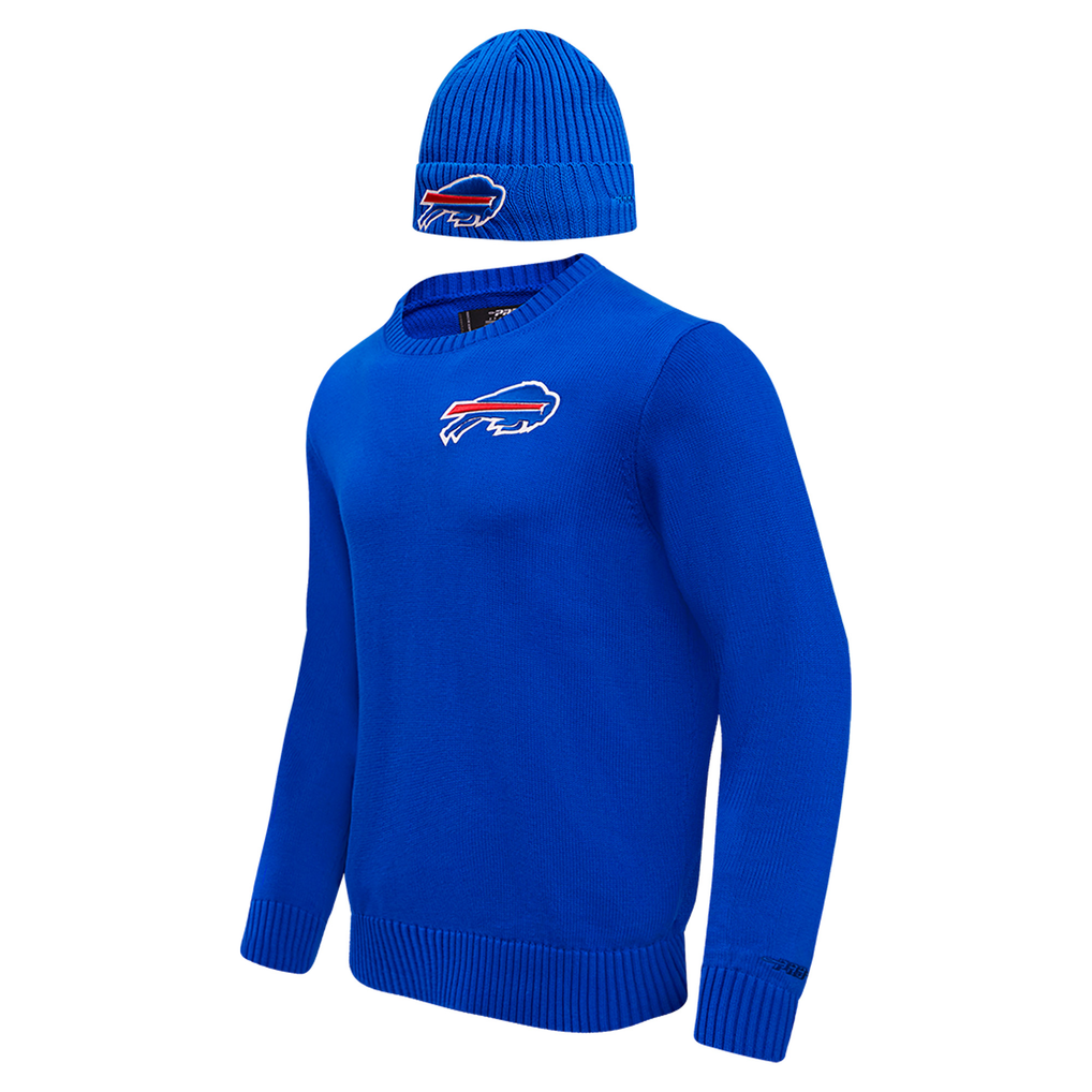 Buffalo Bills Pro Standard Crewneck Pullover Sweater & Cuffed Knit Hat Box Gift Set - Royal
