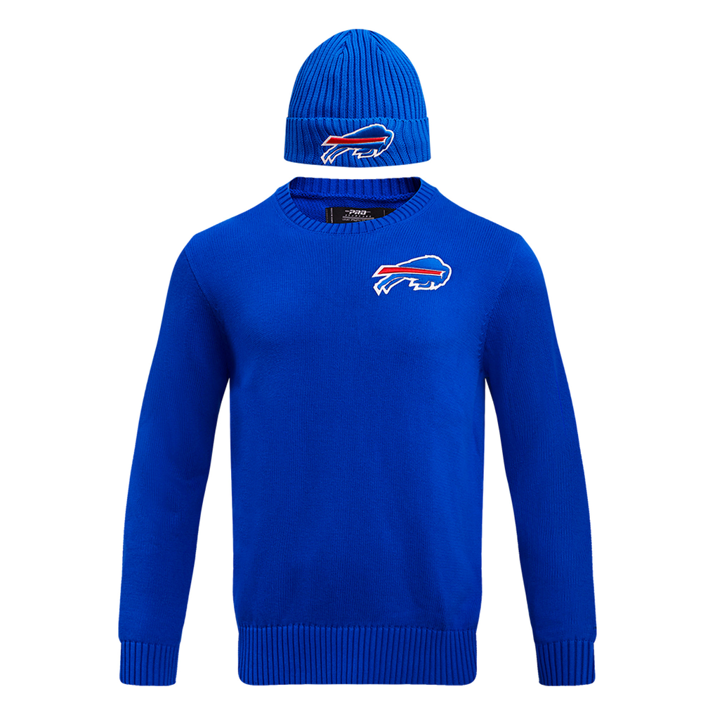 Buffalo Bills Pro Standard Crewneck Pullover Sweater & Cuffed Knit Hat Box Gift Set - Royal