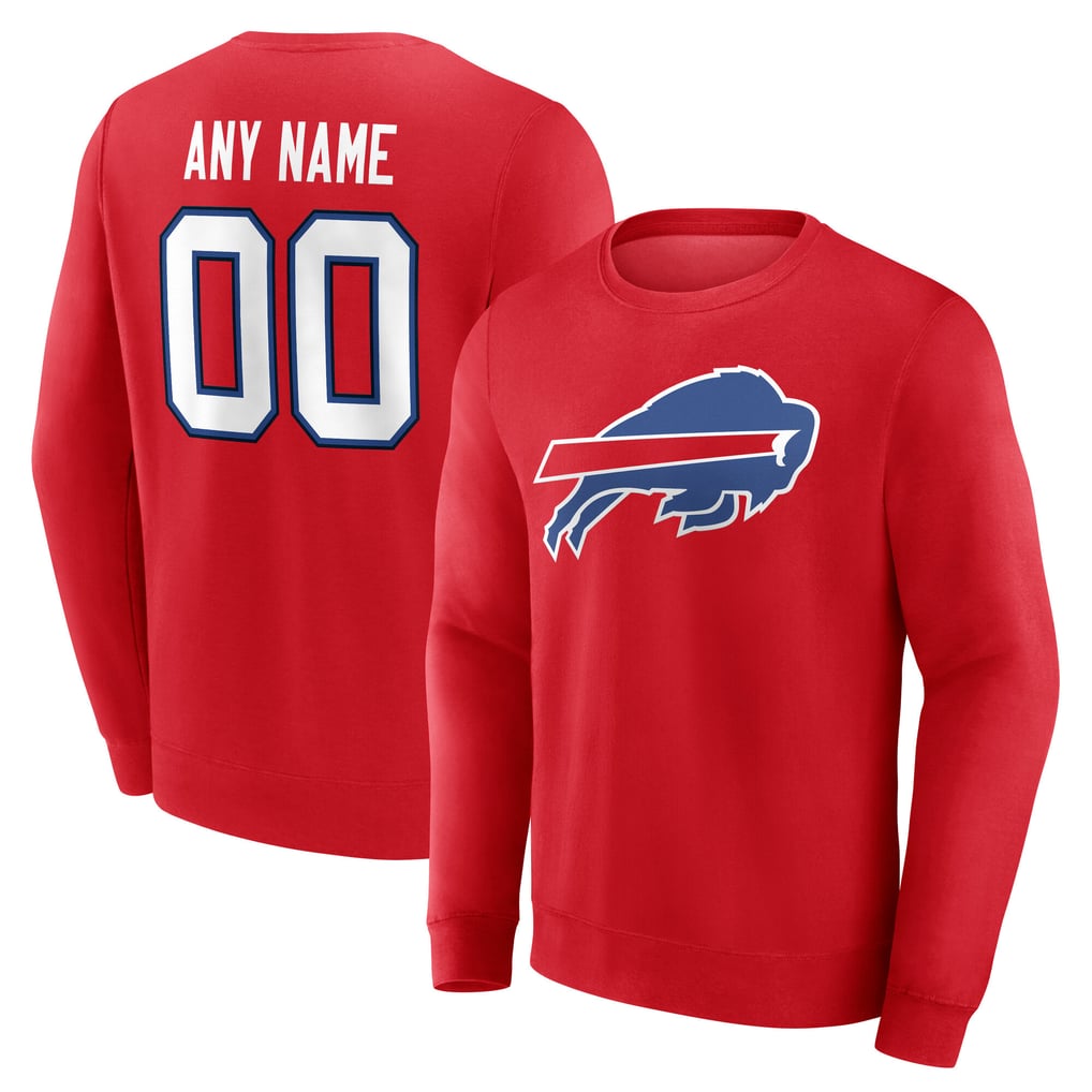 Buffalo Bills Team Authentic Personalized Name & Number Sweatshirt - Red