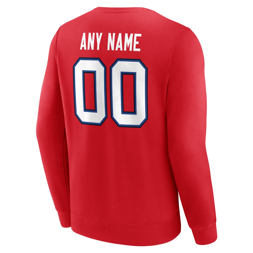Buffalo Bills Team Authentic Personalized Name & Number Sweatshirt - Red