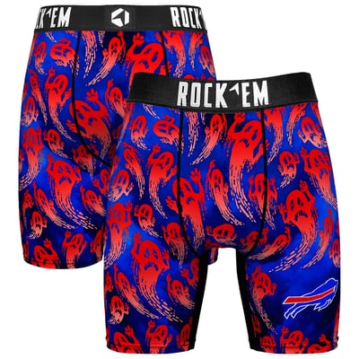 Buffalo Bills Rock Em Socks Halloween Ghost Fade Boxer Briefs - Royal