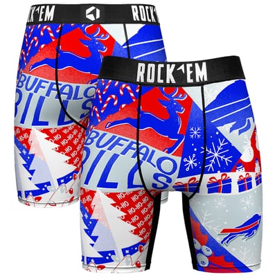 Buffalo Bills Rock Em Socks Holiday Tacky Remix Boxer Briefs - Royal