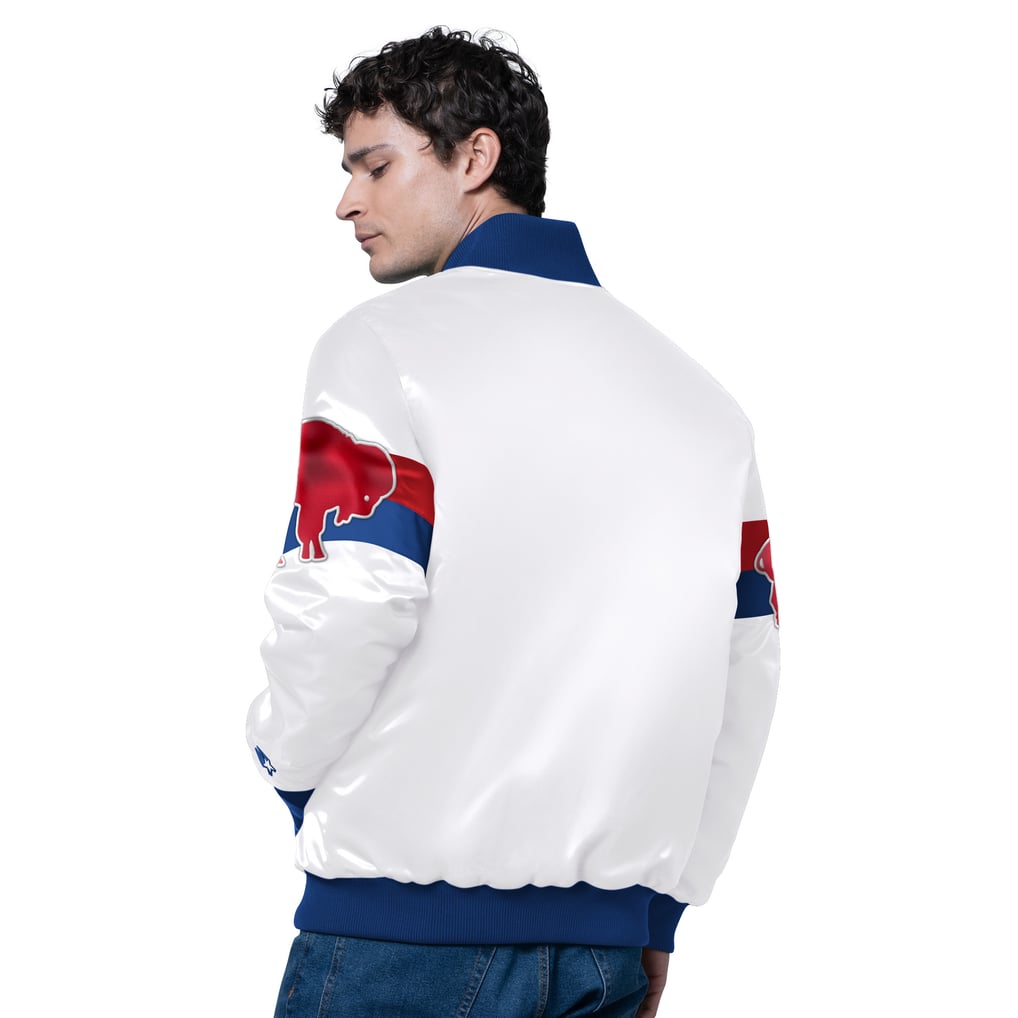 Buffalo Bills Starter Triple Option Satin Varsity Full-Snap Jacket - White