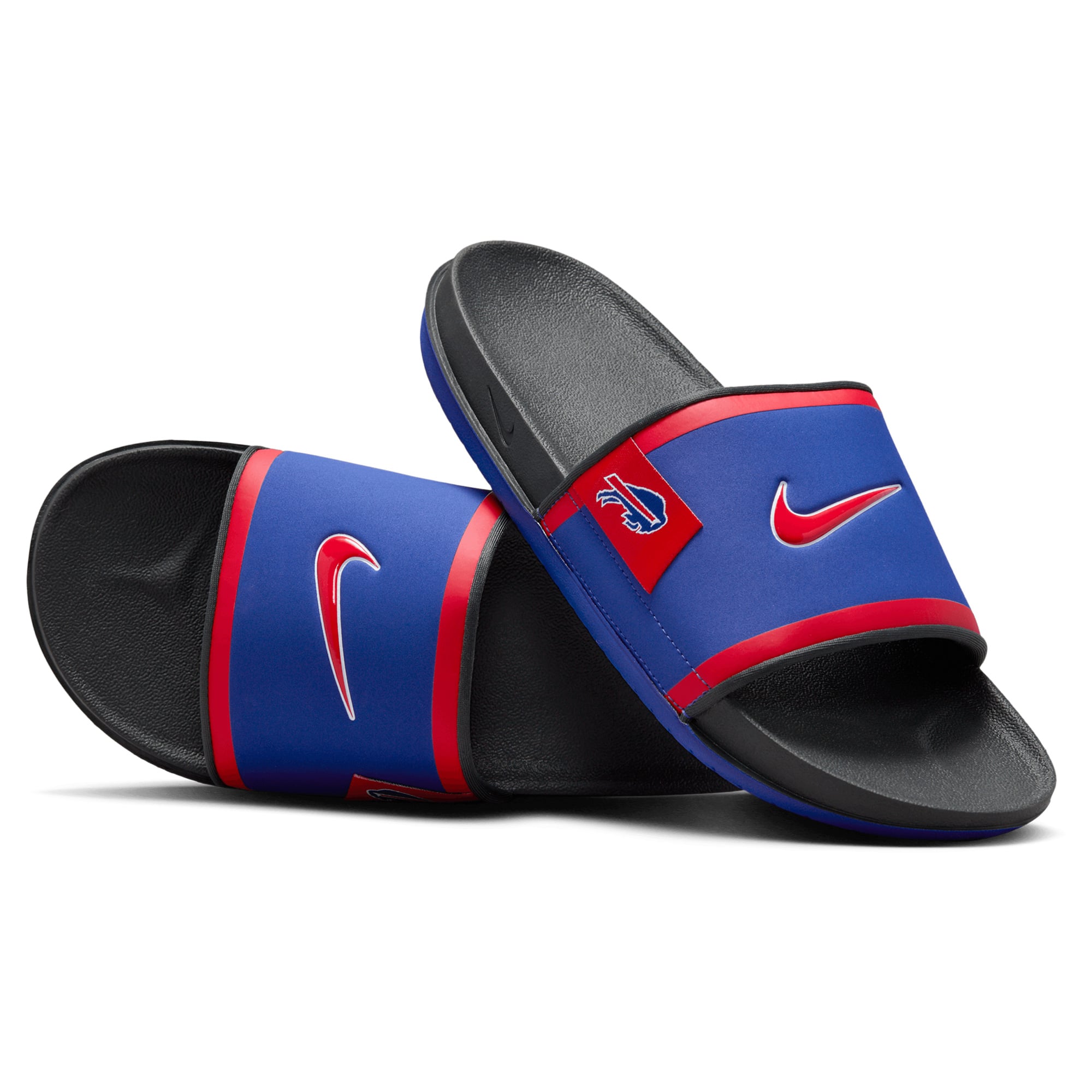 NFL Buffalo Bills Red Blue Slide Sandals NEW Sz 9 10 Football Men’s Buffalo Bills Memory Foam Slide Slippers | The BFLO Store main image 3