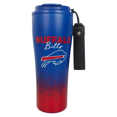 Buffalo Bills Pegasus 20oz Splatter Script Stainless Steel ProSip Coffee Cup with Strap