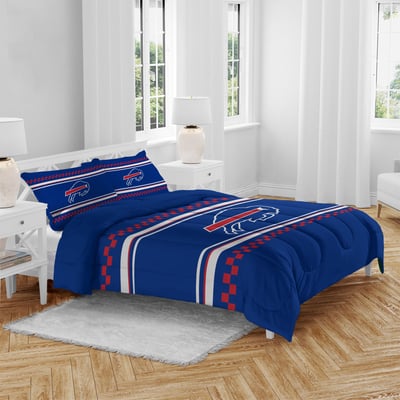 Buffalo Bills Pegasus Checkered Dash Three-Piece Full/Queen Bed in a Bag Set