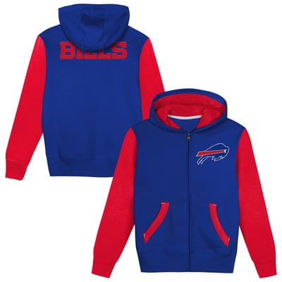  Buffalo Bills Outerstuff  Preschool Stadium Colorblock Full-Zip Hoodie - Royal/Red