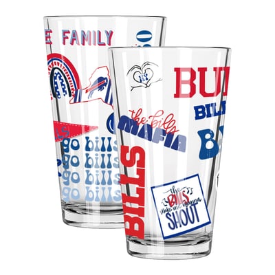 Buffalo Bills The Memory Company 2-Pack 16oz. Pint Glass Loco Design Set