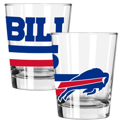Buffalo Bills The Memory Company Two-Piece 15oz. Big Stripes Double Old Fashioned Glass Set