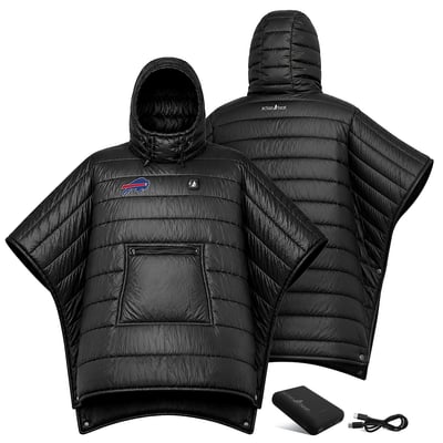 Buffalo Bills ActionHeat Battery Heated Poncho - Black