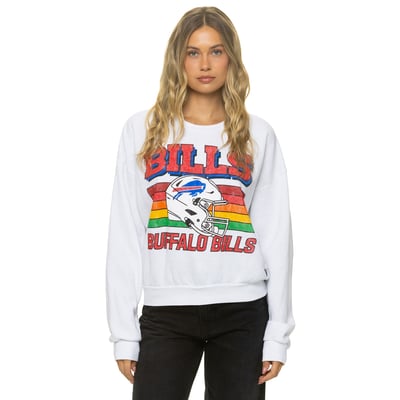 Buffalo Bills Aviator Nation Unisex Relaxed Tri-Blend Sweatshirt - White