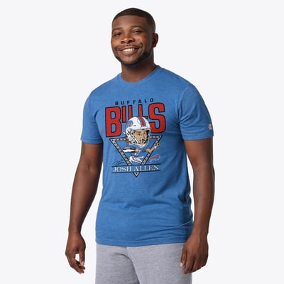 Josh Allen Buffalo Bills Homage Unisex Caricature Player Graphic Tri-Blend T-Shirt - Royal
