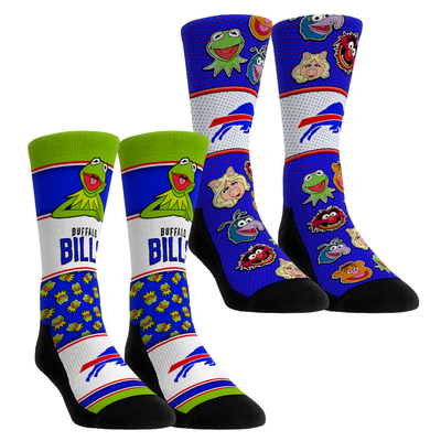  Buffalo Bills Rock Em Unisex Muppets 2-Pack Crew Socks Set - Blue