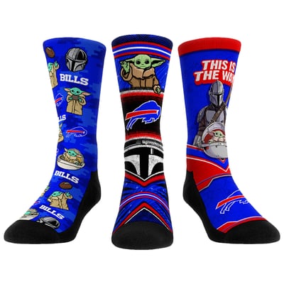  Buffalo Bills Rock Em Unisex 3-Pack Mandalorian Crew Socks