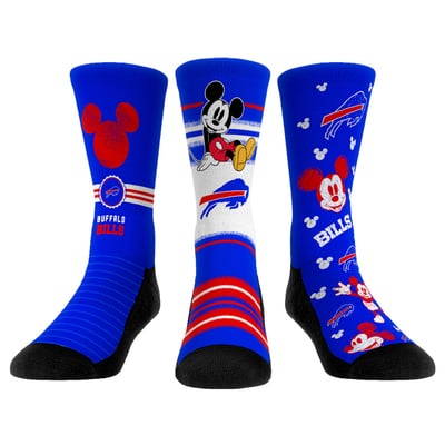  Buffalo Bills Rock Em Unisex Disney Three-Pack Crew Socks Set - 