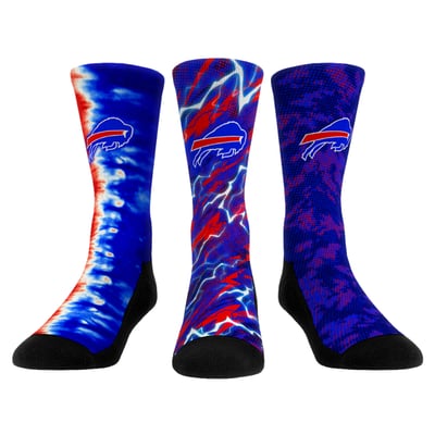 Buffalo Bills Rock Em Unisex Team Tones Three-Pack Crew Socks
