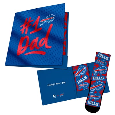  Buffalo Bills Rock Em Unisex #1 Dad Gift Card Socks - Royal