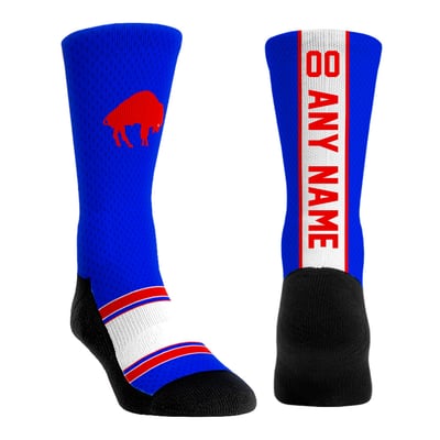  Buffalo Bills Rock Em Unisex Throwback Jersey Custom Crew Socks - Royal