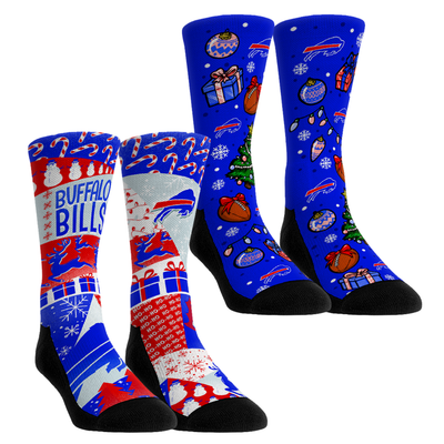 Buffalo Bills Rock Em Socks Unisex Holiday Remix Crew Socks Two-Pack