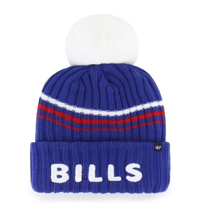  Buffalo Bills '47 Women's Fuzzy Script Cuffed Knit Hat with Pom - Royal