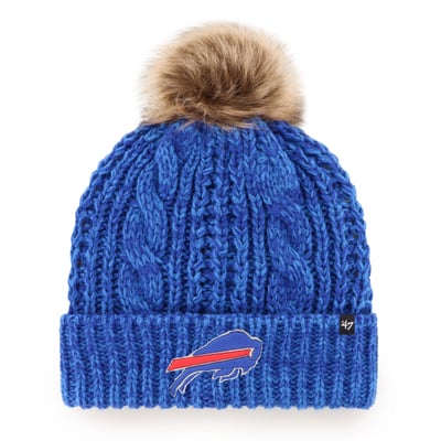 Buffalo Bills '47 Women's Meeko Cuffed Knit Hat with Pom - Royal