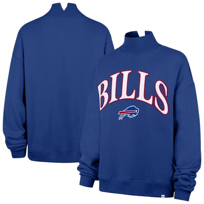 Buffalo Bills '47 Women's Oversized Vantage Mock Neck Sweatshirt - Royal