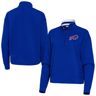 Buffalo Bills Antigua Women's Goddess Quarter-Zip Pullover - Royal