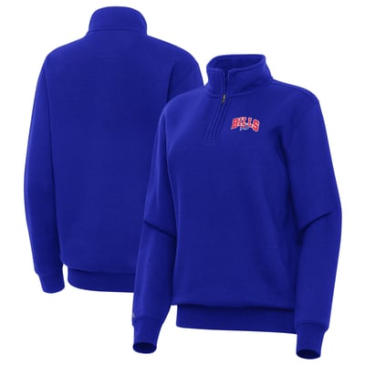 Buffalo Bills Antigua Women's Victory Quarter-Zip Pullover - Royal
