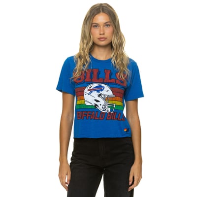 Buffalo Bills Aviator Nation Women's Boxy Boyfriend Tri-Blend T-Shirt - Royal