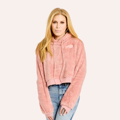 Buffalo Bills by Jill Martin Women's Tonal Sherpa Cropped Hoodie - Pink