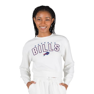  Buffalo Bills Concepts Sport Women's Kingston Long Sleeve Lounge Cropped Top - White