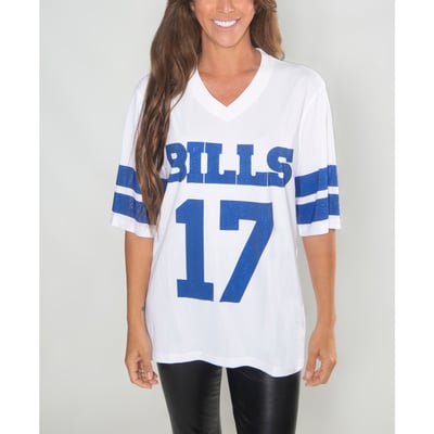 Josh Allen Buffalo Bills FABGATING by Cuce Women's Crystal V-Neck Tunic - White