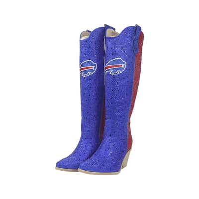  Buffalo Bills FABGATING by Cuce Women's Two-Tone Crystal Cowboy Boot - Royal