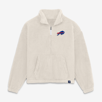 Buffalo Bills Fanatics Women's Oversized Breakout Sherpa Half-Zip Pullover - Cream