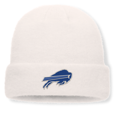 Buffalo Bills Fanatics Women's Puff Fuzzy Fleece Cuffed Knit Hat - White