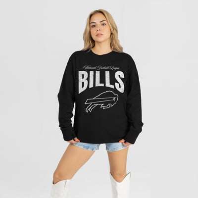 Buffalo Bills Gameday Couture Women's Bold Ambition Oversized Long Sleeve T-Shirt - Black