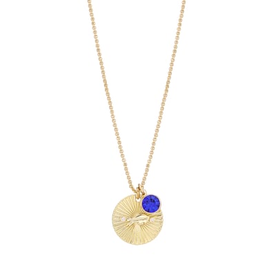  Buffalo Bills LUV AJ Women's Spiral and Stone Charm Necklace - Gold