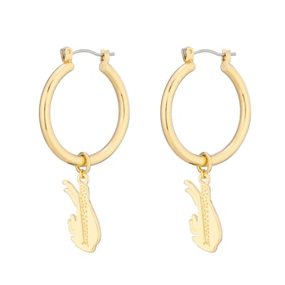  Buffalo Bills LUV AJ Women's XL Logo Charm Hoop Earrings - Gold