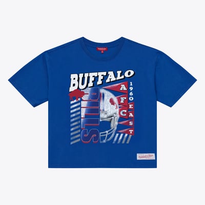  Buffalo Bills Mitchell & Ness Women's Street Graphic Boxy Cropped T-Shirt - Royal