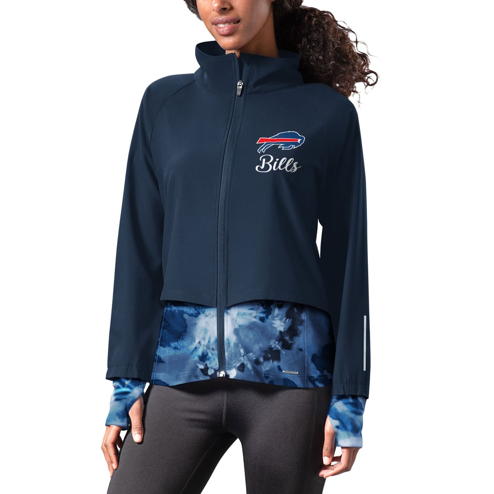 Buffalo Bills MSX by Michael Strahan Women's Grace Raglan Full-Zip Running Jacket - Navy