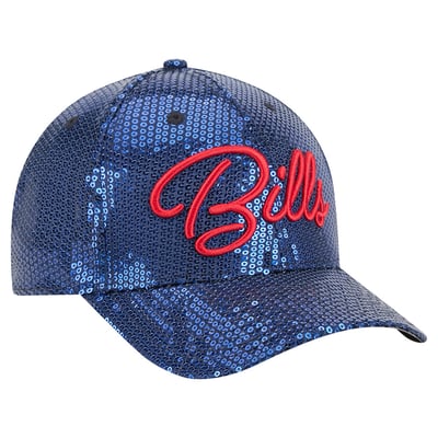 Buffalo Bills New Era Women's Sequin Script 9FORTY Adjustable Hat - Blue