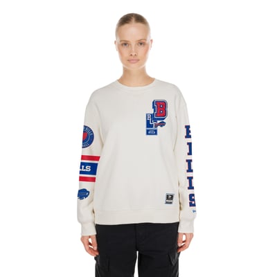  Buffalo Bills New Era Women's Academic Crewneck Sweatshirt - Cream