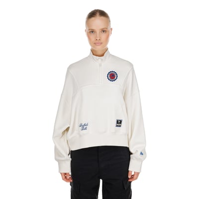  Buffalo Bills New Era Women's Academic Quarter-Zip Pullover - Cream