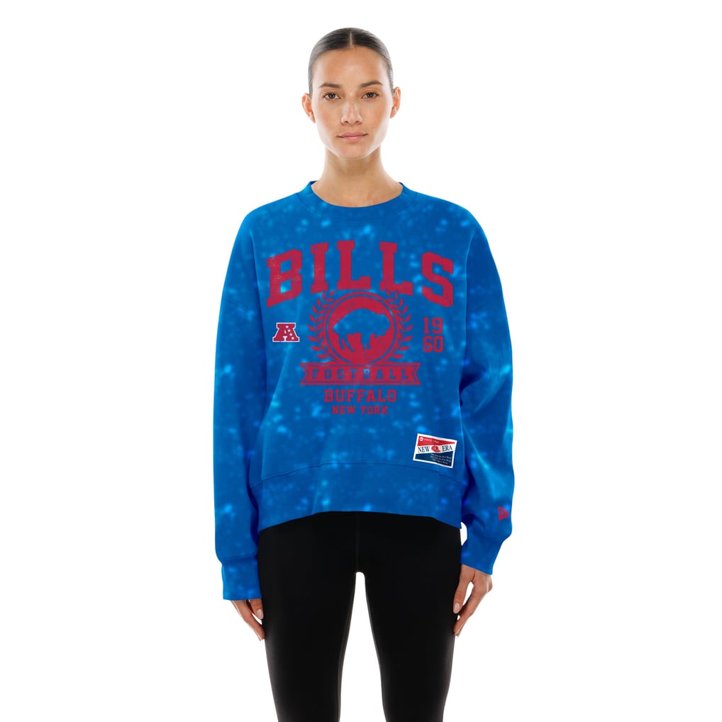  Buffalo Bills New Era Women's Throwback Oversized Boxy Sweatshirt - Royal