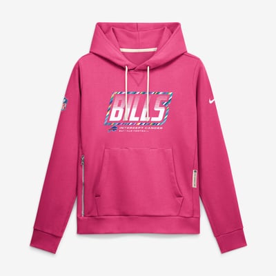  Buffalo Bills Nike Women's 2026 NFL Crucial Catch Sideline Standard Issue Dri-FIT Pullover Hoodie - Pink