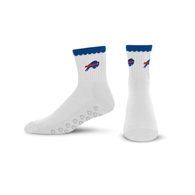  Buffalo Bills PRO Compression Women's Heartshape Grippers Yoga-Pilates Quarter Socks - White